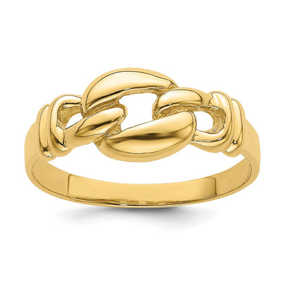 14K Yellow Gold Polished Freeform Knot Ring