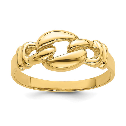 14K Yellow Gold Polished Freeform Knot Ring