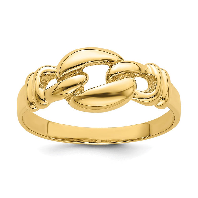 14K Yellow Gold Polished Freeform Knot Ring