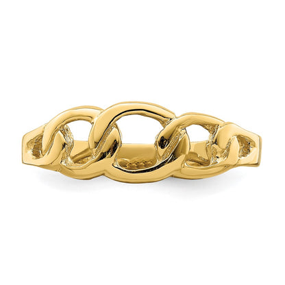 14K Yellow Gold Polished Chain Link Ring