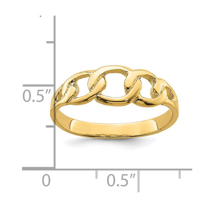 14K Yellow Gold Polished Chain Link Ring