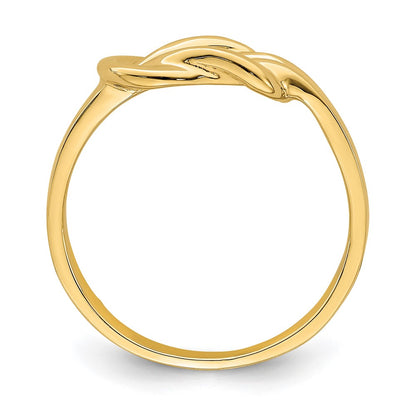 14K Yellow Gold Polished Freeform Love Knot Ring