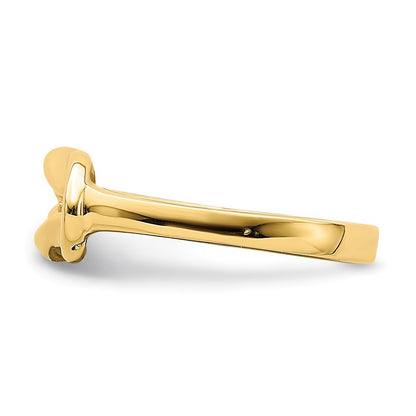 14K Yellow Gold Polished Freeform Love Knot Ring
