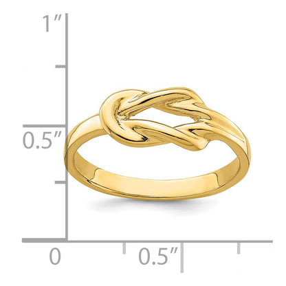 14K Yellow Gold Polished Freeform Love Knot Ring
