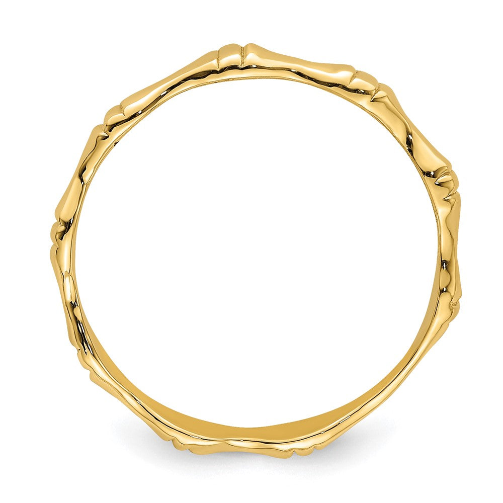 14K Yellow Gold Polished Bamboo Band