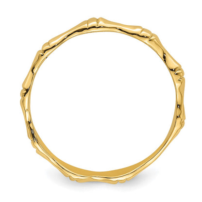 14K Yellow Gold Polished Bamboo Band