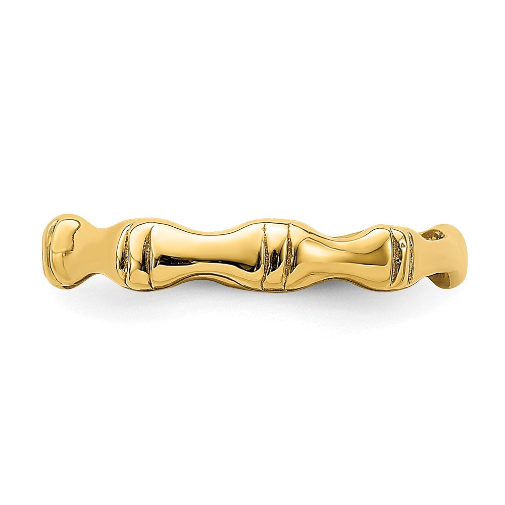 14K Yellow Gold Polished Bamboo Band