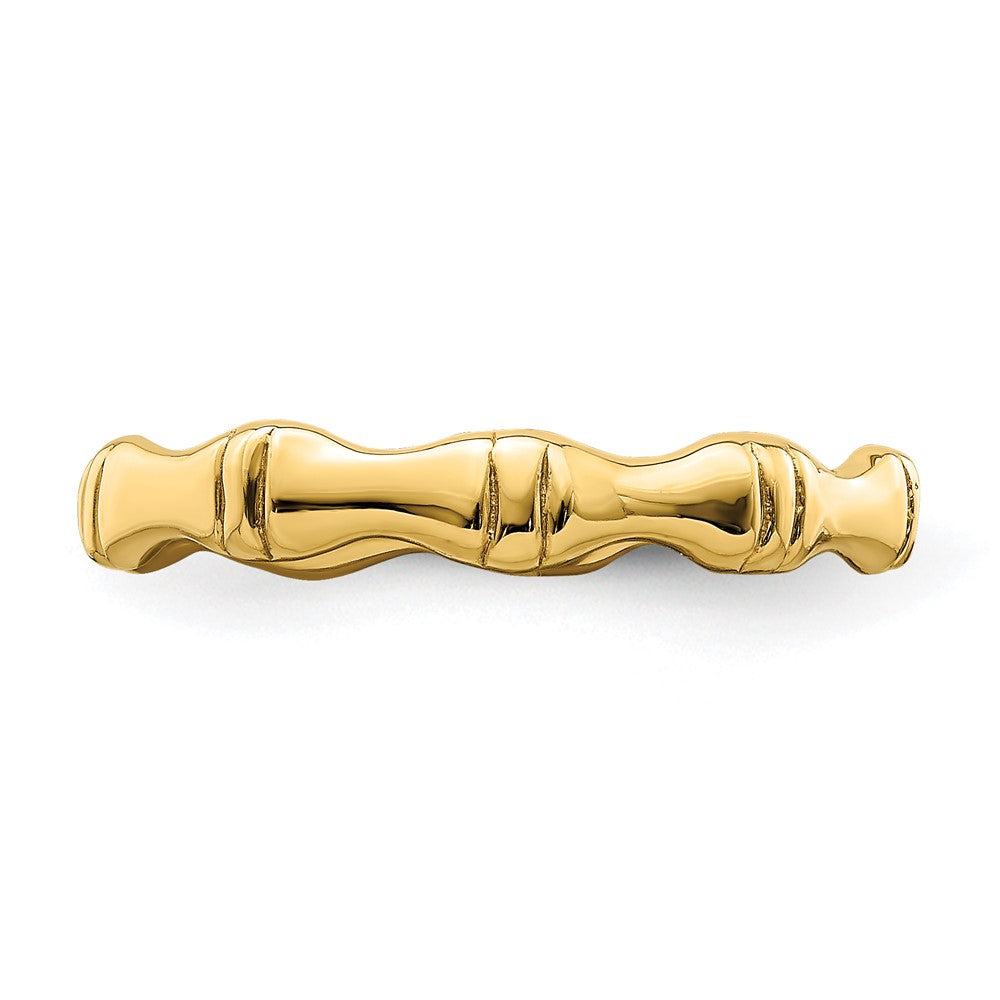 14K Yellow Gold Polished Bamboo Band