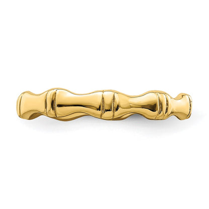 14K Yellow Gold Polished Bamboo Band