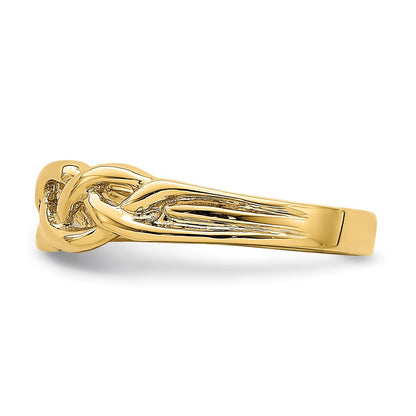 14K Yellow Gold Polished Braided Knot Ring