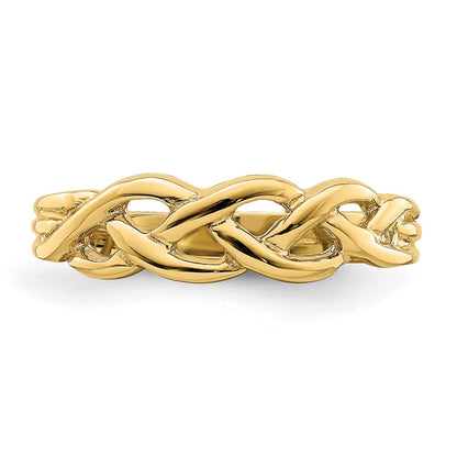 14K Yellow Gold Polished Braided Knot Ring