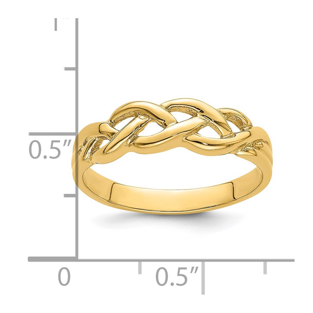 14K Yellow Gold Polished Braided Knot Ring