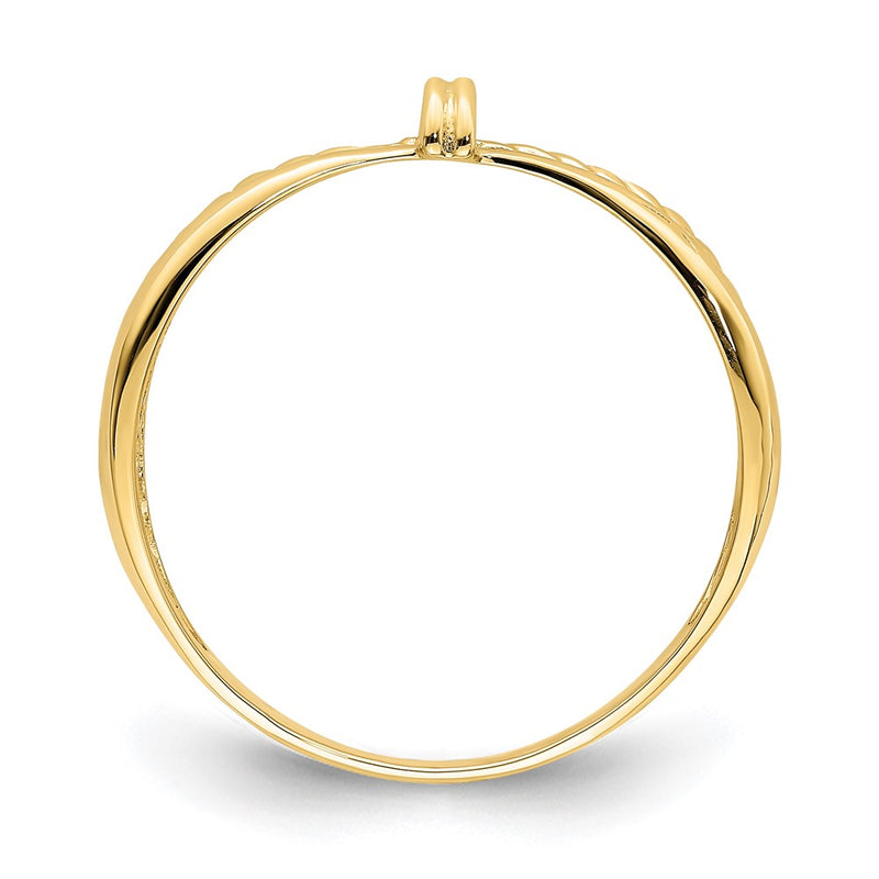 14K Yellow Gold Rope and Polished Band Ring