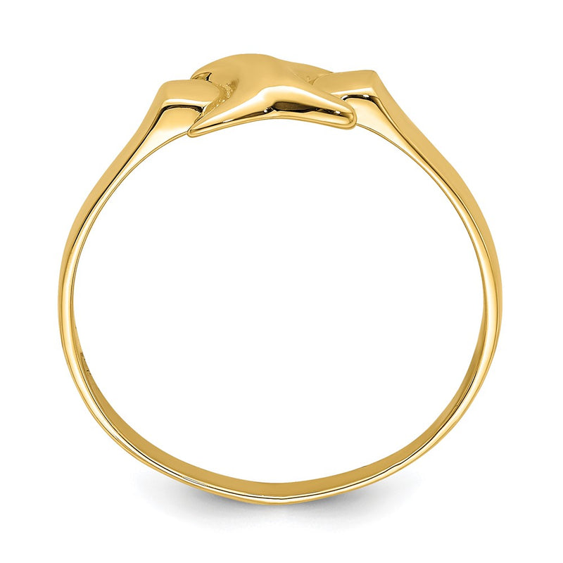 14K Yellow Gold Polished X-Freeform Ring