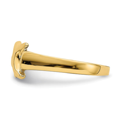 14K Yellow Gold Polished X-Freeform Ring