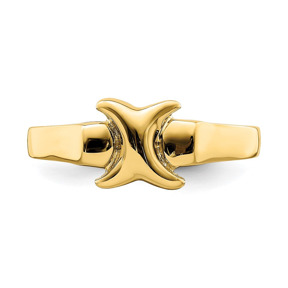 14K Yellow Gold Polished X-Freeform Ring