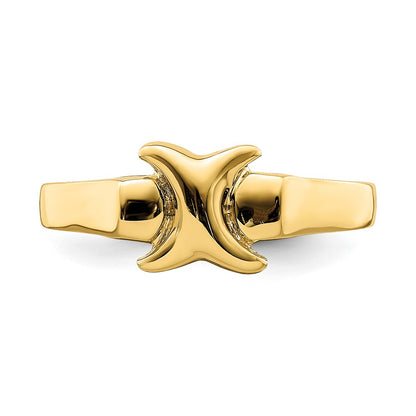 14K Yellow Gold Polished X-Freeform Ring