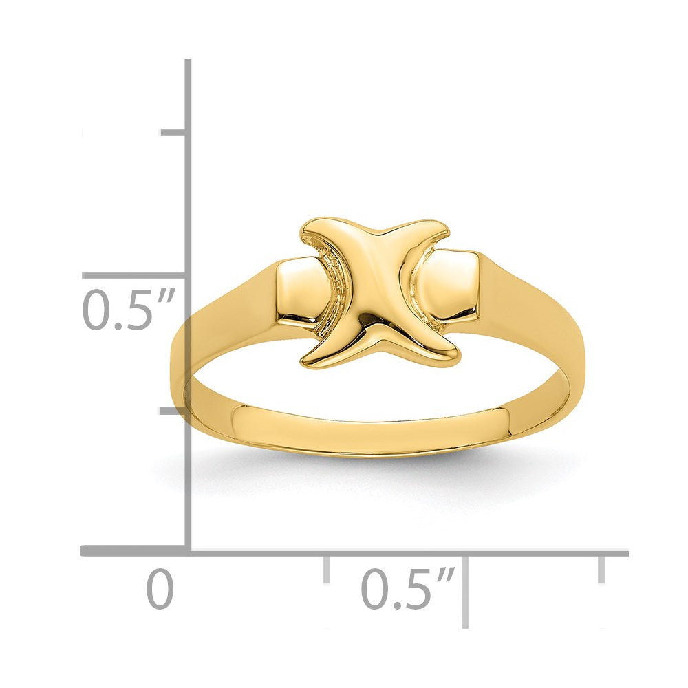 14K Yellow Gold Polished X-Freeform Ring
