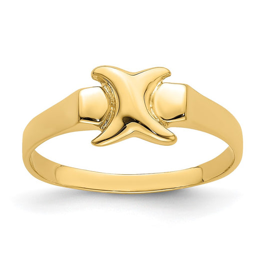 14K Yellow Gold Polished X-Freeform Ring