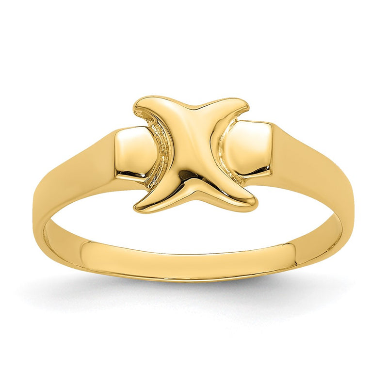 14K Yellow Gold Polished X-Freeform Ring