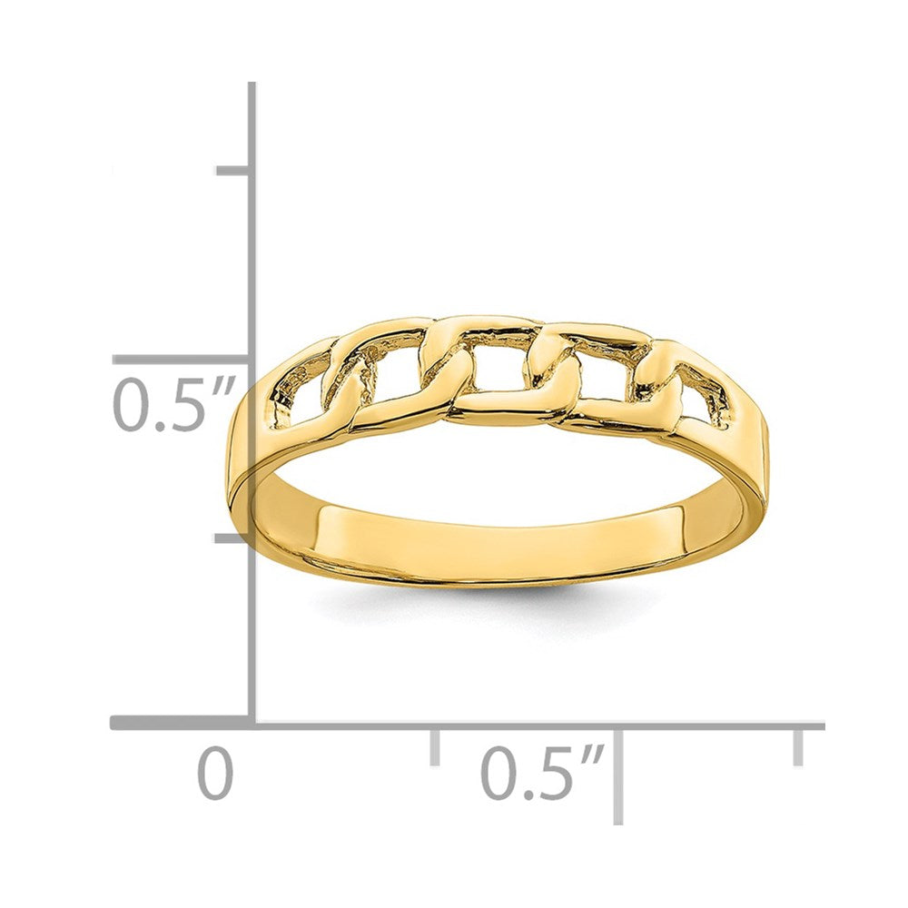 14K Yellow Gold Polished Link Band Ring