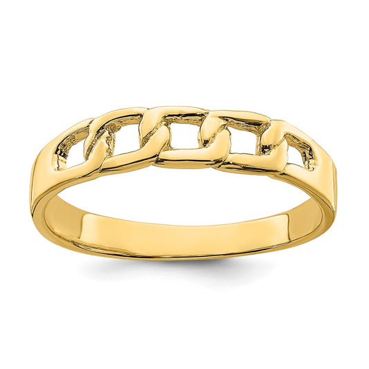 14K Yellow Gold Polished Link Band Ring