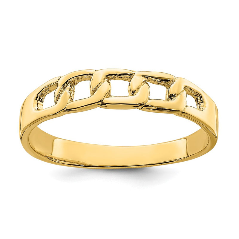 14K Yellow Gold Polished Link Band Ring