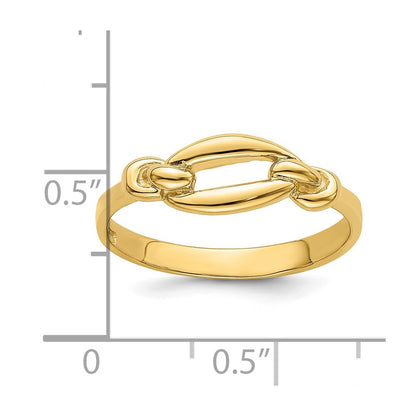 14K Yellow Gold Polished Freeform Knot Ring