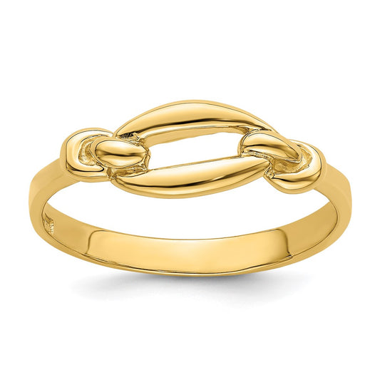 14K Yellow Gold Polished Freeform Knot Ring