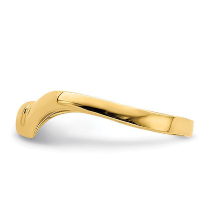14K Yellow Gold V-Shape Polished Heart Ring