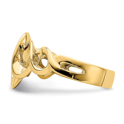 14K Yellow Gold Cut-Out Freeform Ring