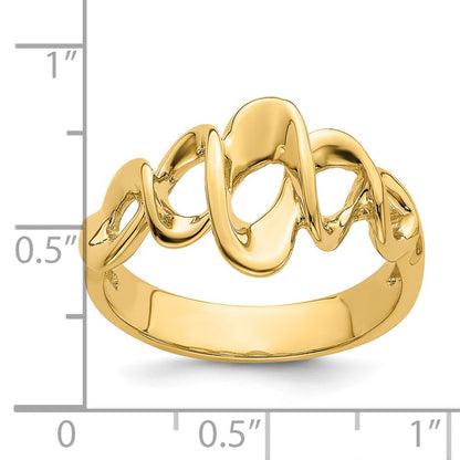 14K Yellow Gold Cut-Out Freeform Ring