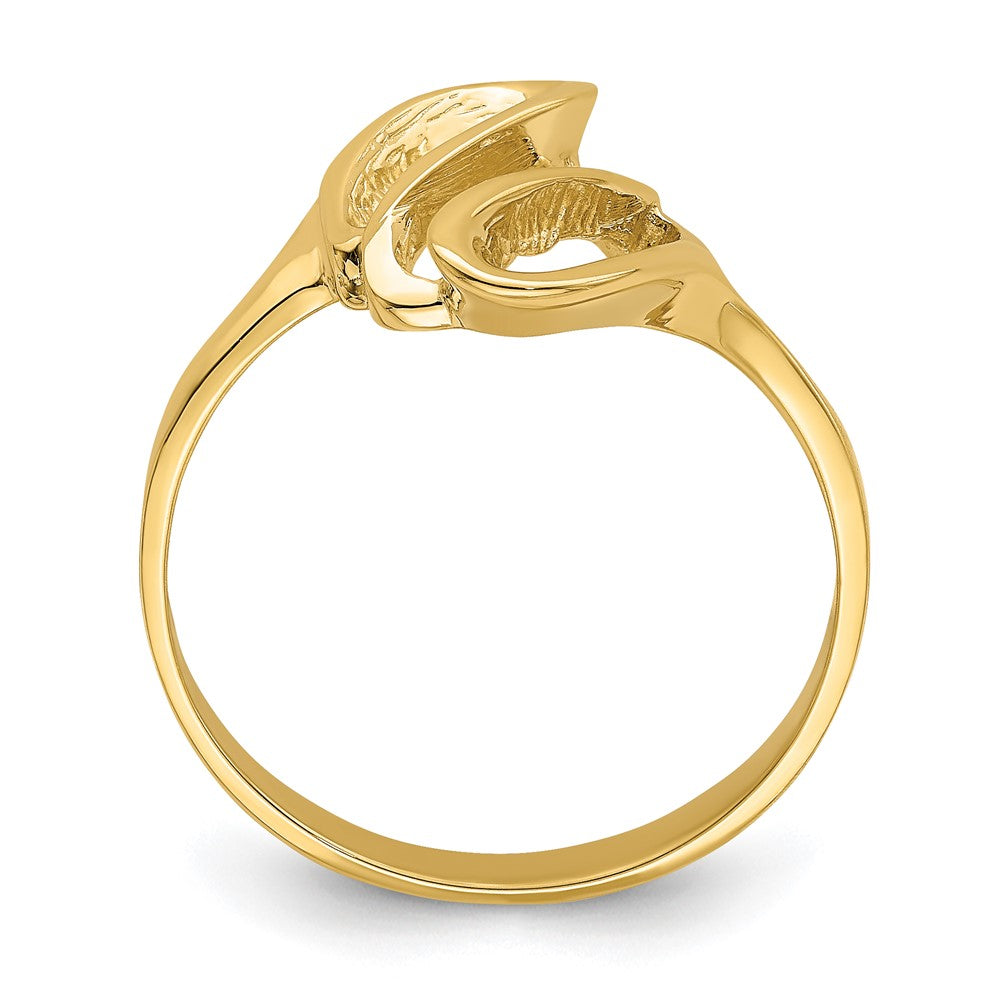14K Yellow Gold Polished Beehive Freeform Ring
