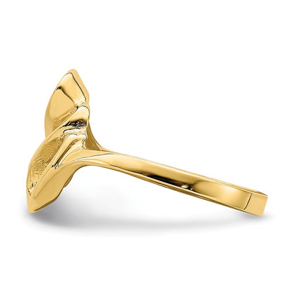 14K Yellow Gold Polished Beehive Freeform Ring
