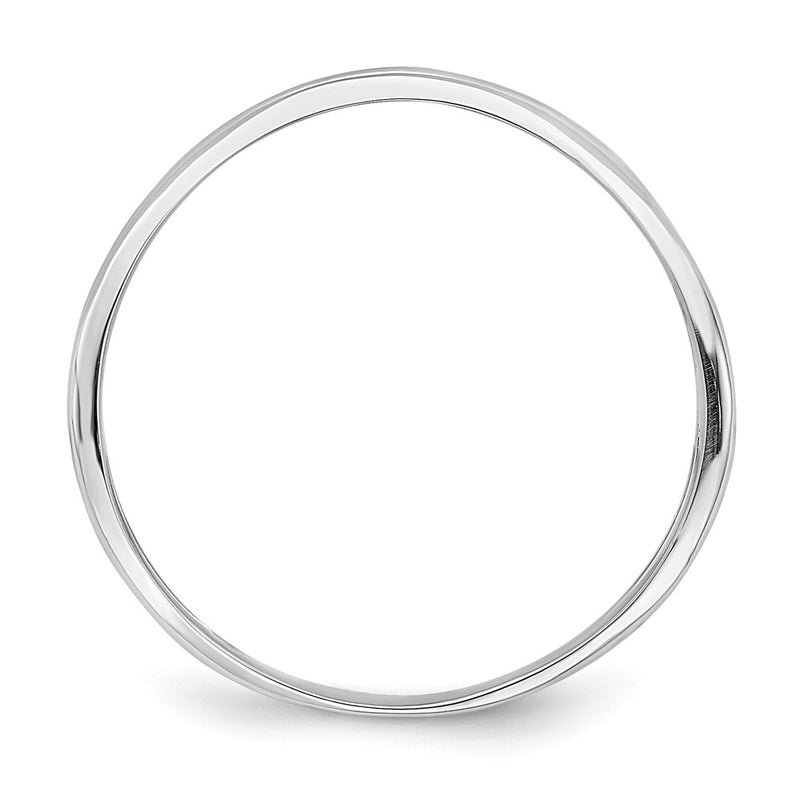 14k White Gold Double Wave Fashion Thumb Ring