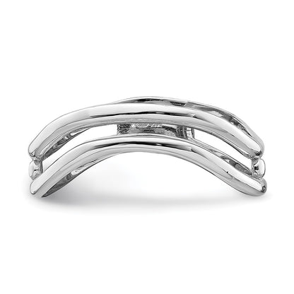 14k White Gold Double Wave Fashion Thumb Ring