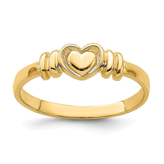 14K Yellow Gold Polished Heart Ring