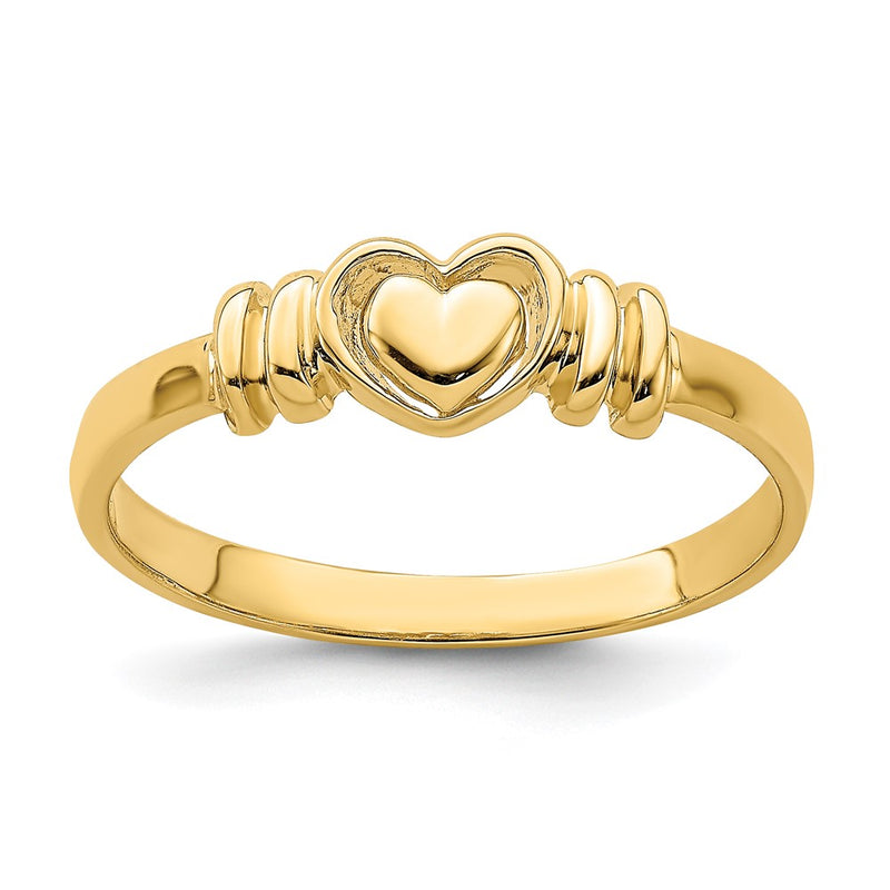 14K Yellow Gold Polished Heart Ring