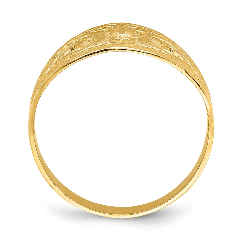 14K Yellow Gold Heart Starburst Ring