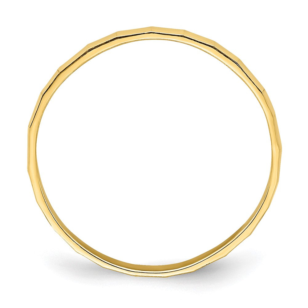 14K Yellow Gold Bamboo Texture Band Childs Ring