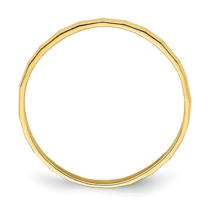 14K Yellow Gold Bamboo Texture Band Childs Ring