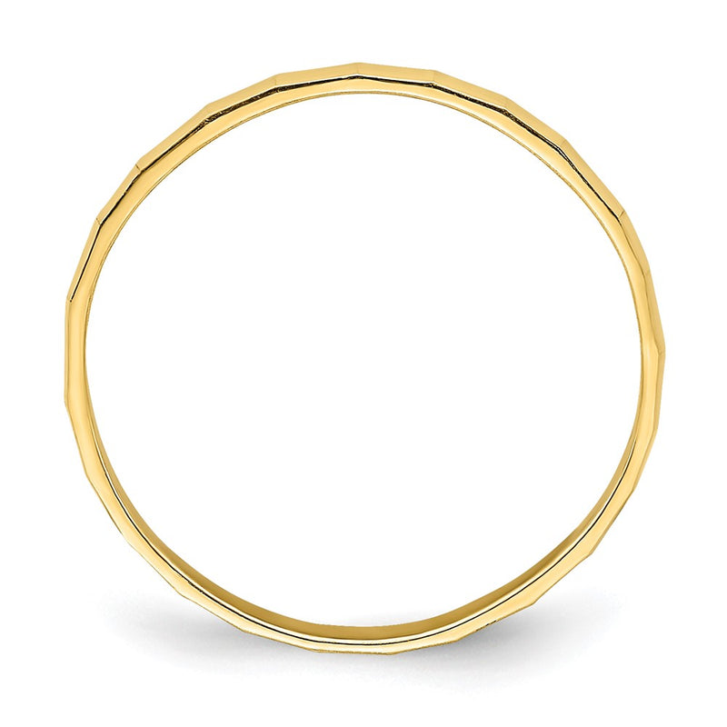 14K Yellow Gold Bamboo Texture Band Childs Ring