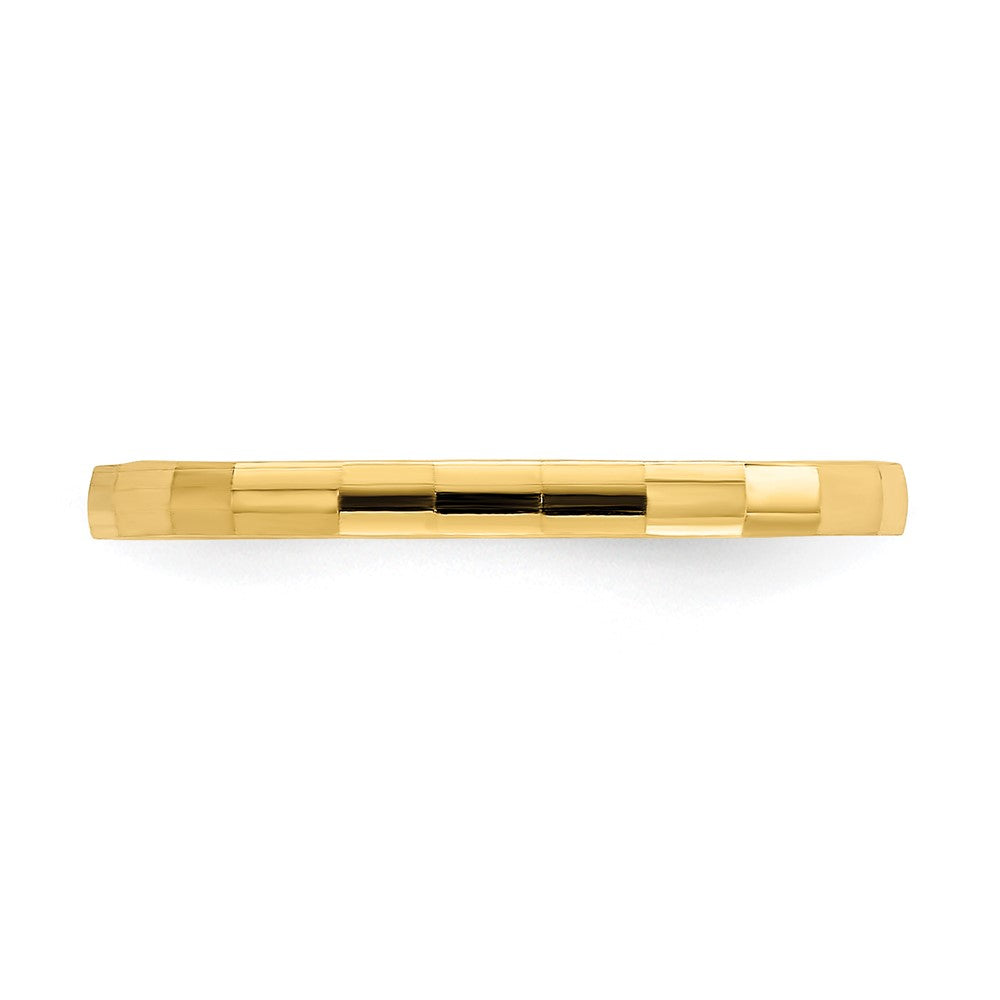 14K Yellow Gold Bamboo Texture Band Childs Ring