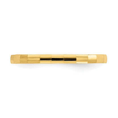 14K Yellow Gold Bamboo Texture Band Childs Ring