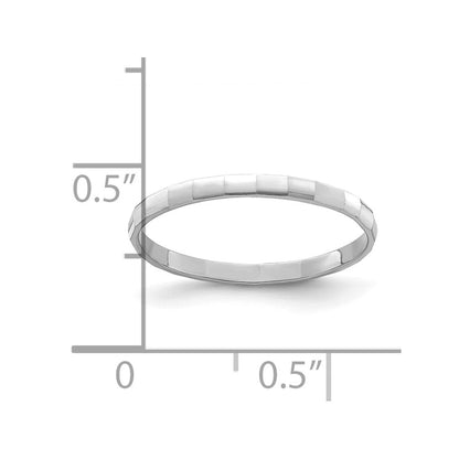 14k White Gold Bamboo Band Childs Ring