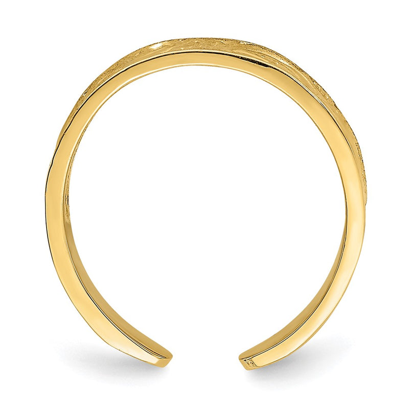 14k Yellow Gold Adjustable Scroll Pattern Toe Ring