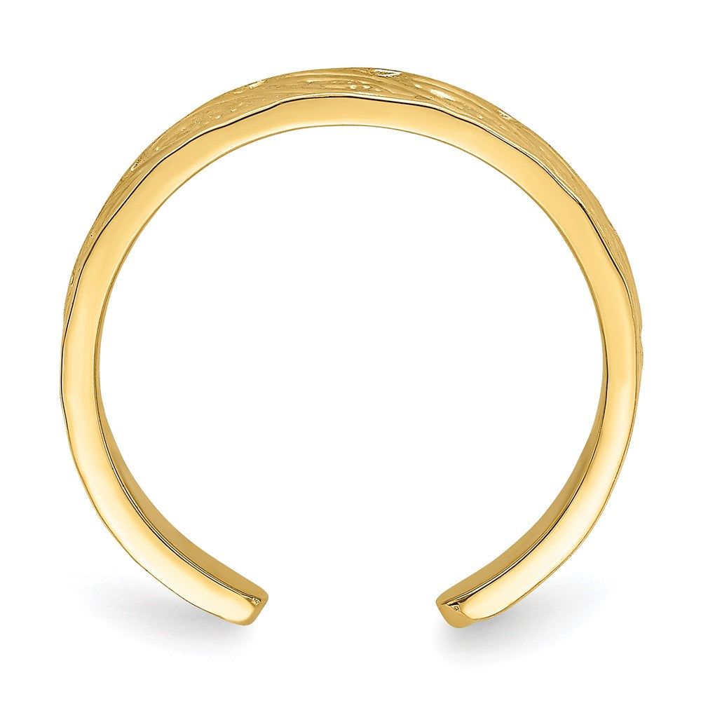 14k Yellow Gold Adjustable Leaf Design Toe Ring