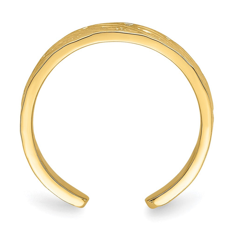14k Yellow Gold Adjustable Leaf Design Toe Ring