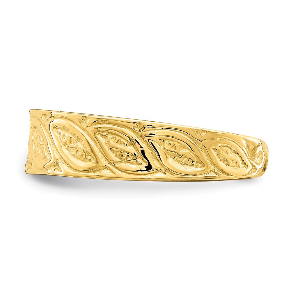 14k Yellow Gold Adjustable Leaf Design Toe Ring