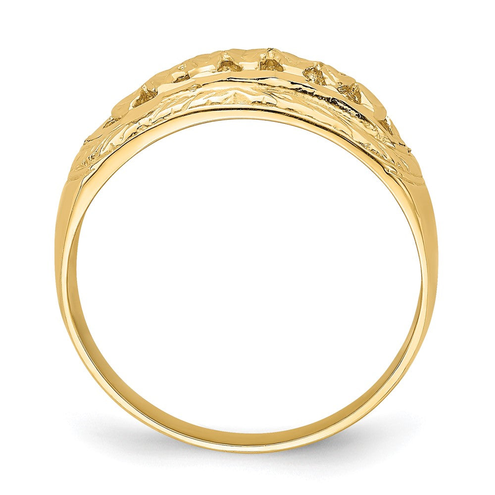 14K Yellow Gold Cut-Out D/C Dome Ring